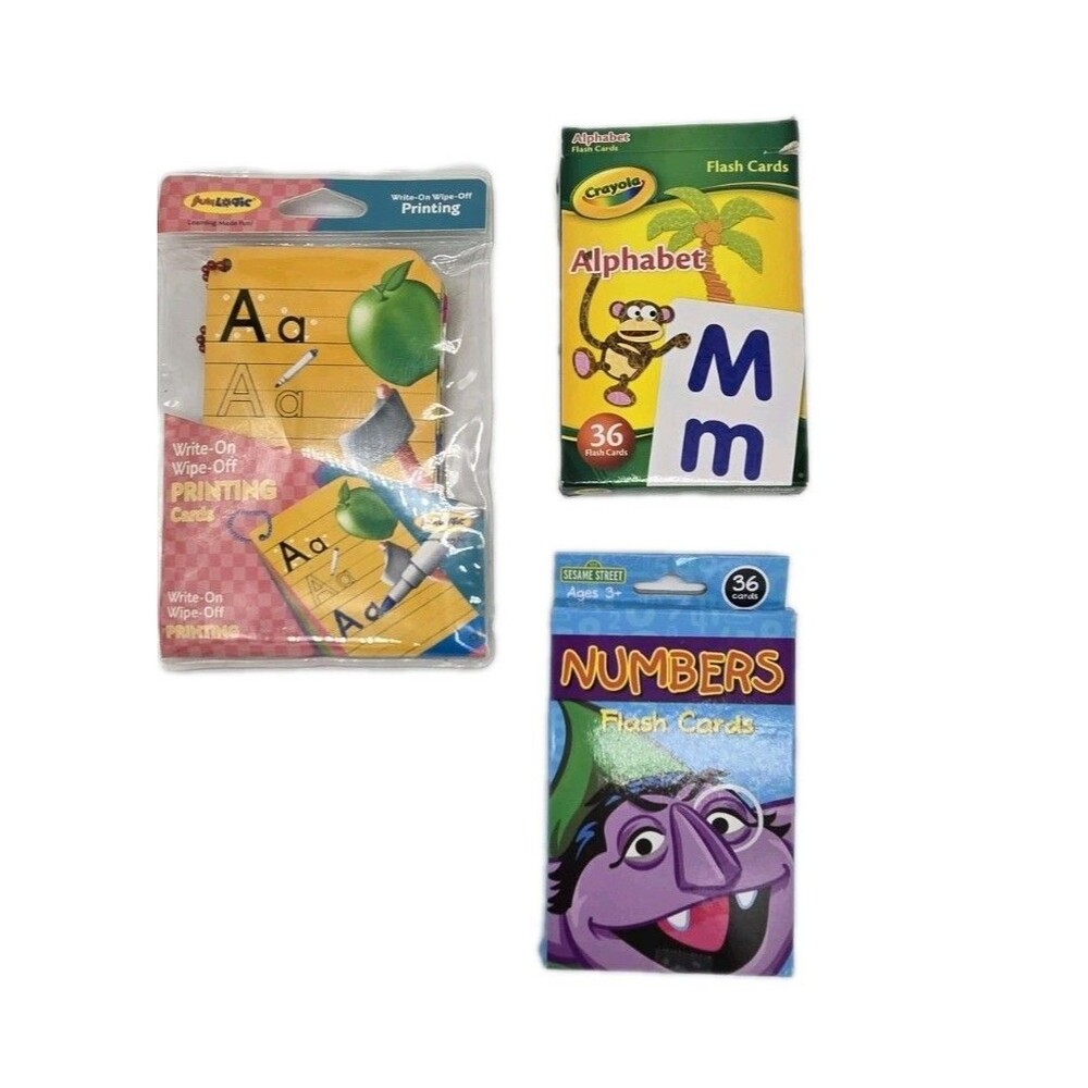 Lot Of Educational Stuff K4-K5 Wipe Off Writing & Alphabet & Numbers Flash Cards